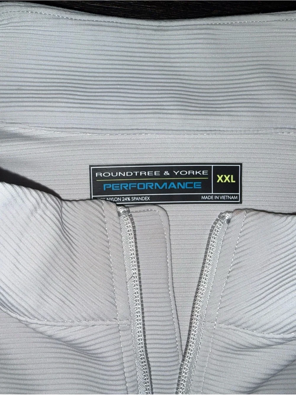 Roundtree & Yorke Light Gray Performance Half-Zip Top Golf Lightweight
